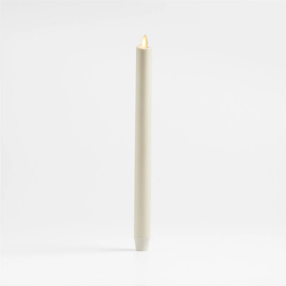 Flicker Flameless White Taper Candle 12"