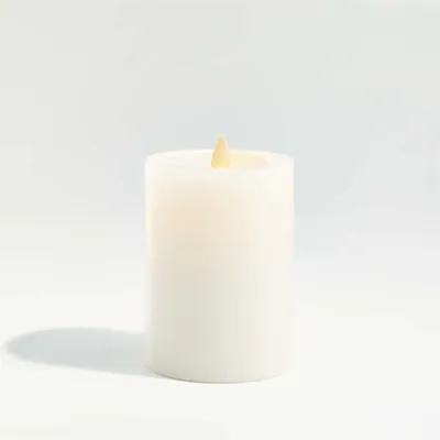Warm White Flicker Flameless 3"x4" Wax Pillar Candle