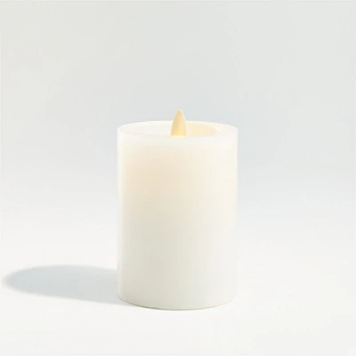 Warm White Flicker Flameless 3"x4" Wax Pillar Candle