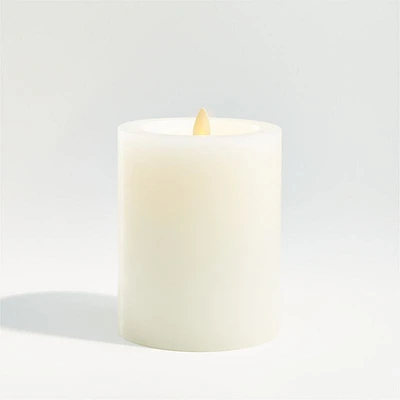 Warm White Flicker Flameless 4"x5" Wax Pillar Candle