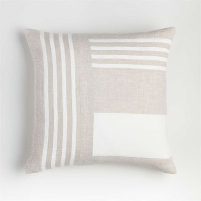 Flit 20"x20" Pieced Grey Stripe Throw Pillow Cover