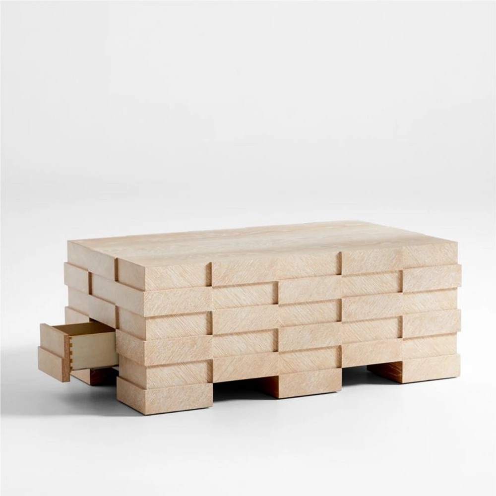 Flitch Rectangular Wood Storage Coffee Table