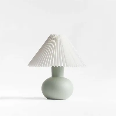 Flo Fluted Sage Green Ceramic Kids Table Lamp