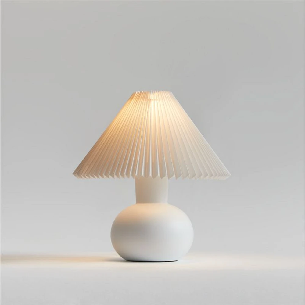 Flo Fluted White Ceramic Kids Table Lamp