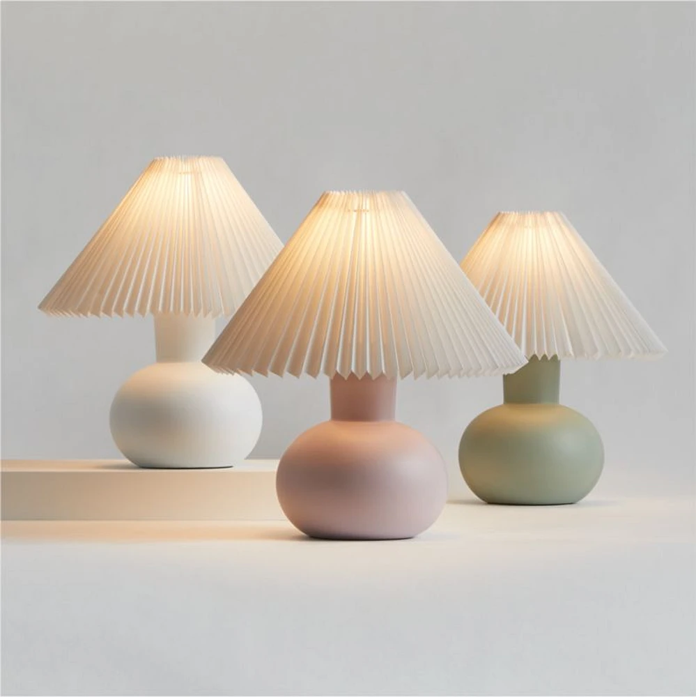 Flo Fluted White Ceramic Kids Table Lamp