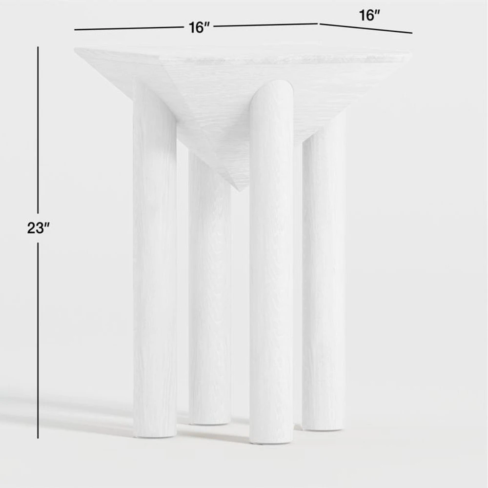 Flora Wood Square End Table