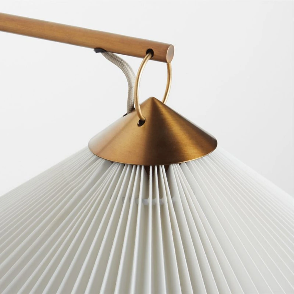 Flores Plug-In Wall Sconce Light with Pleated Shade Set of 2
