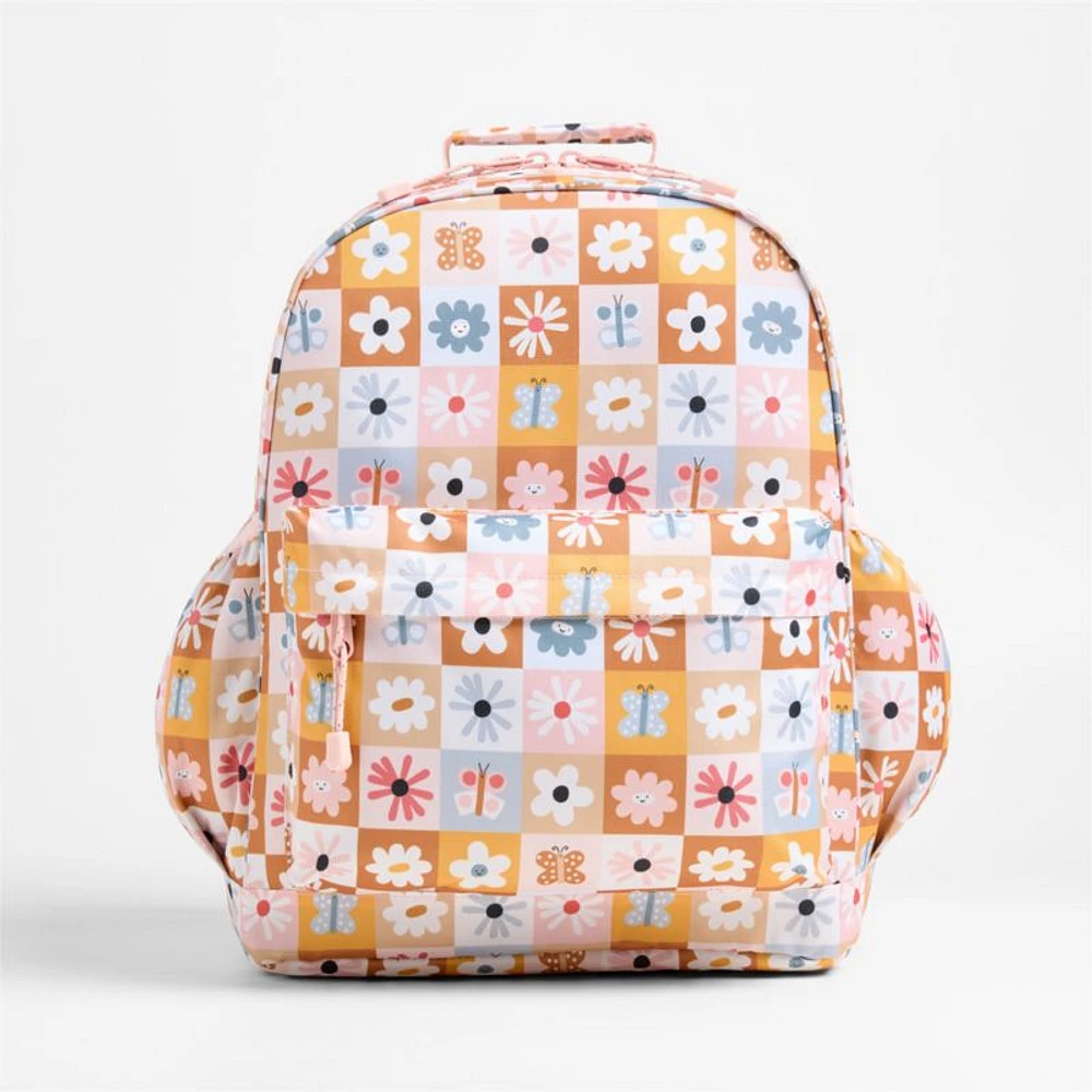 Dreamer Flower Patch Large Kids Backpack with Side Pockets