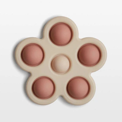 Mushie Silicone Pink Flower Baby Press Toy