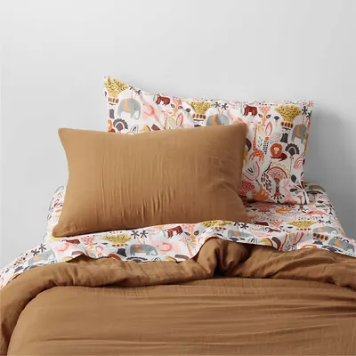 Supersoft Kids Brulee Brown Gauze Organic Cotton Twin Duvet Cover