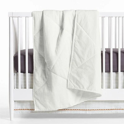 Supersoft Pampas Ivory Cotton Gauze Baby Crib Quilt
