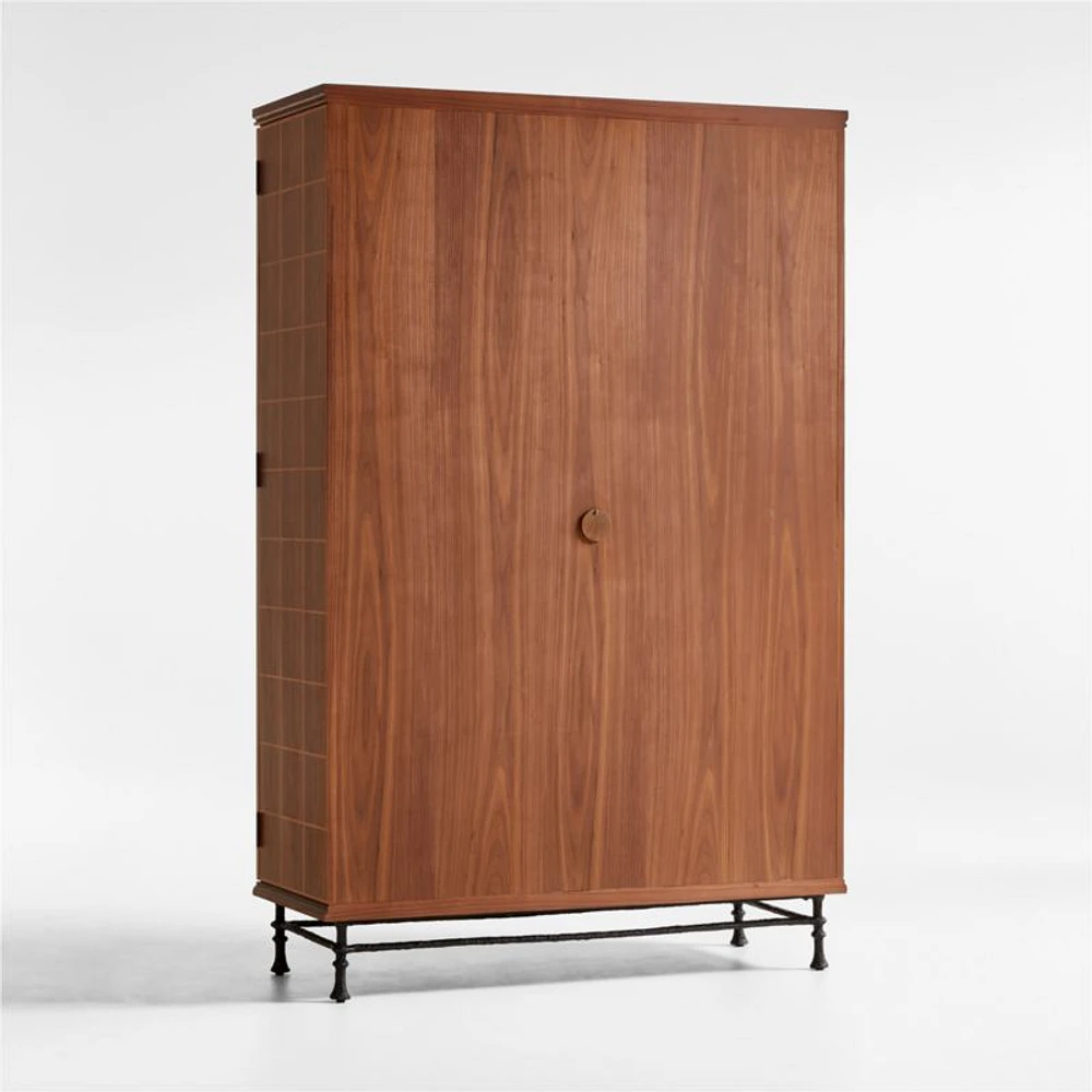 Foliate Walnut Wood Storage Cabinet by Jake Arnold