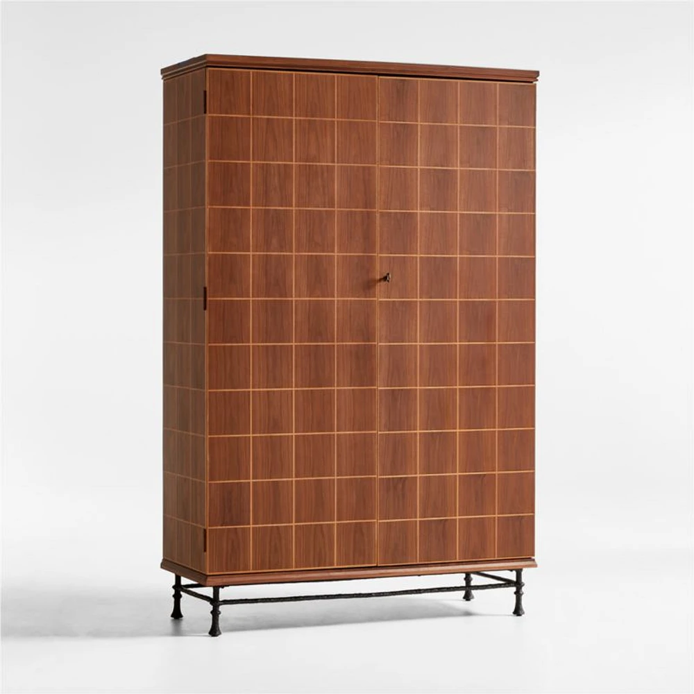 Foliate Walnut Wood Storage Cabinet by Jake Arnold