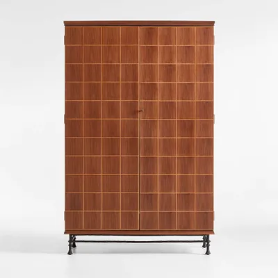 Foliate Walnut Wood Storage Cabinet by Jake Arnold