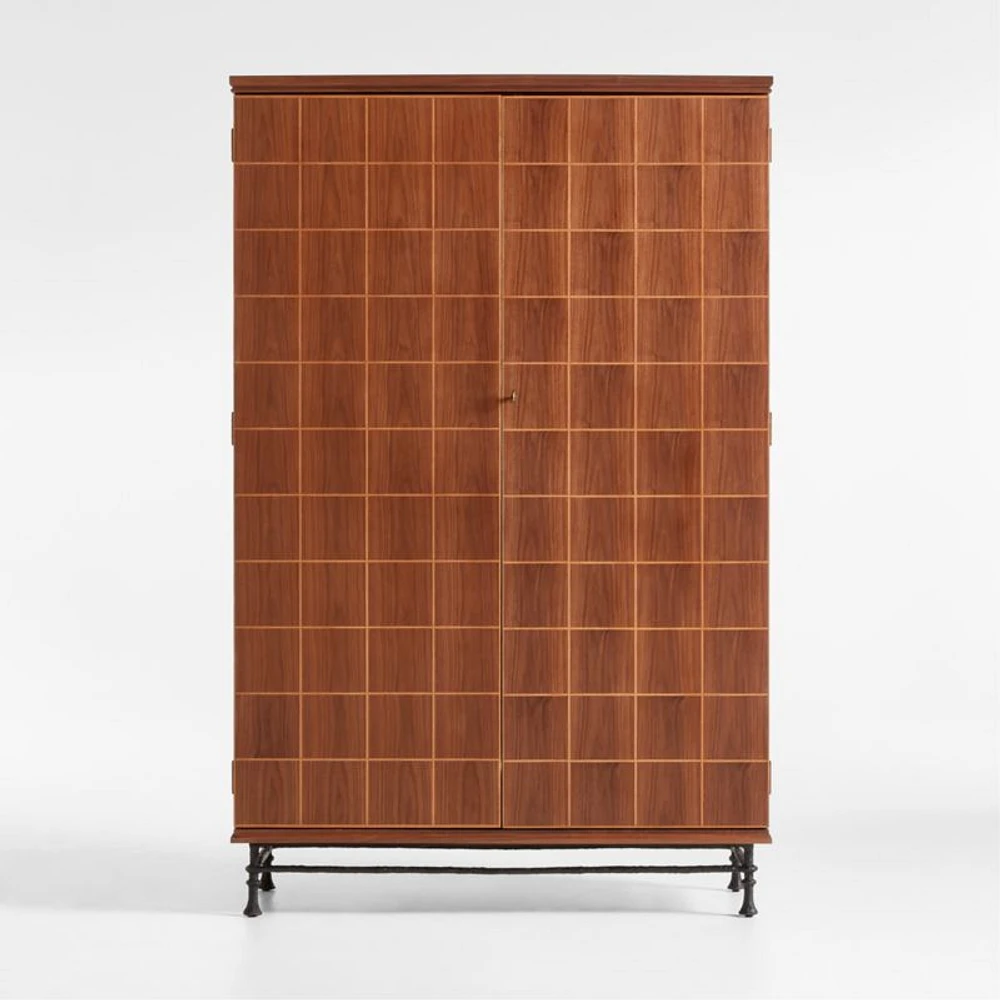 Foliate Walnut Wood Storage Cabinet by Jake Arnold
