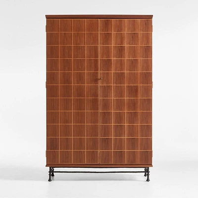 Foliate Walnut Wood Storage Cabinet by Jake Arnold