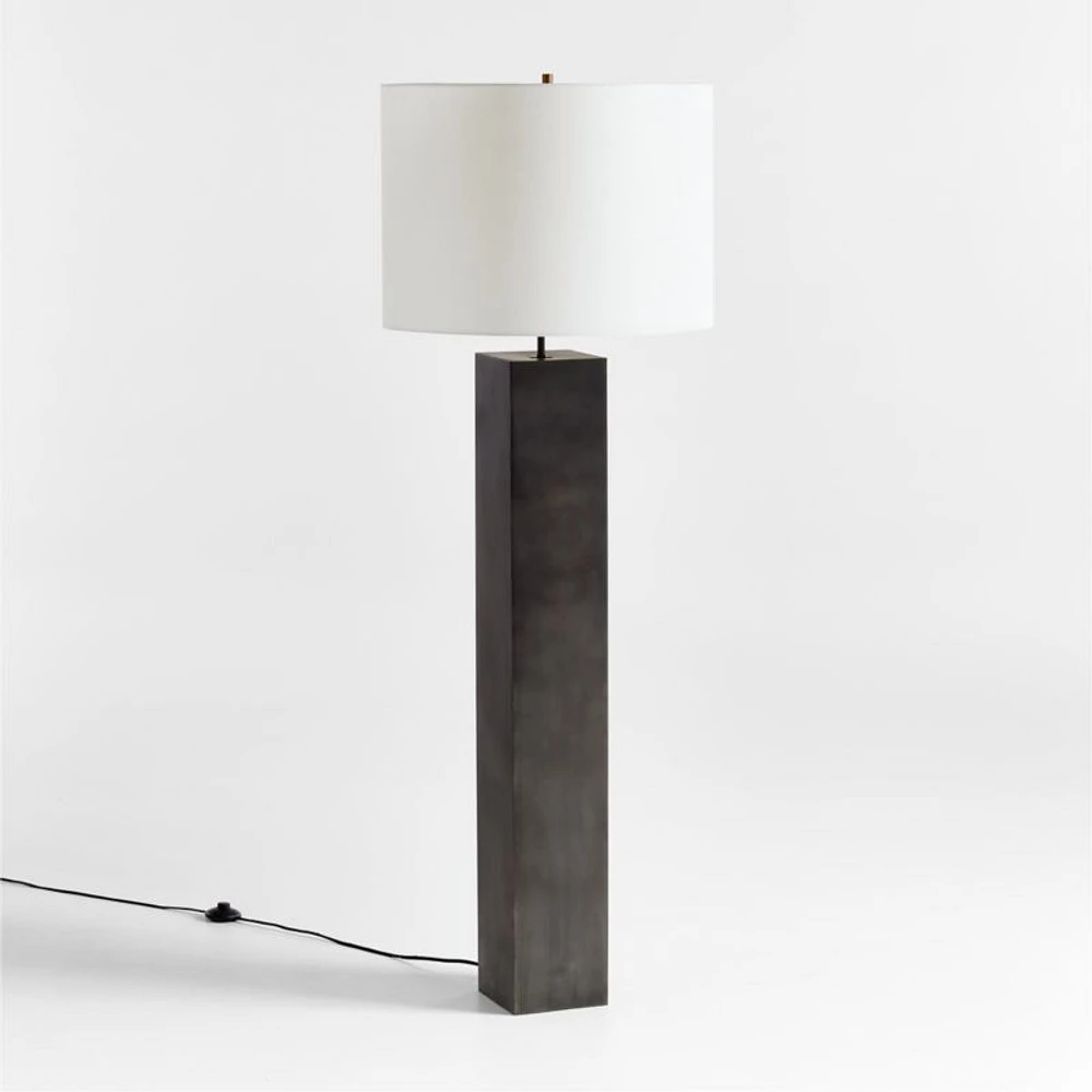 Folie Black Square Floor Lamp with Drum Shade