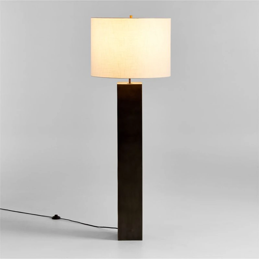 Folie Black Square Floor Lamp with Drum Shade