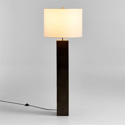 Folie Black Square Floor Lamp with Drum Shade