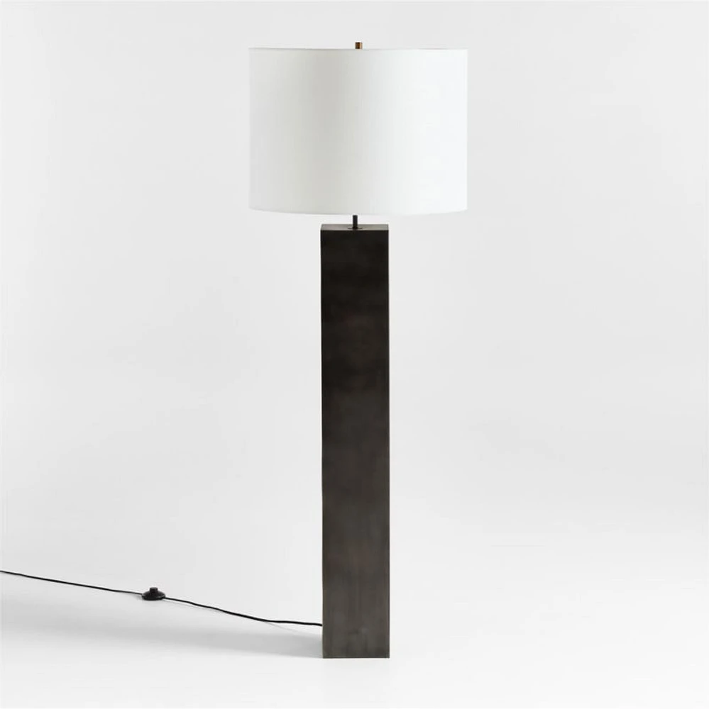 Folie Black Square Floor Lamp with Drum Shade