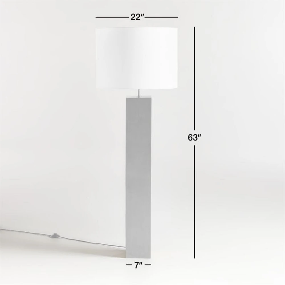 Folie Black Square Floor Lamp with Drum Shade
