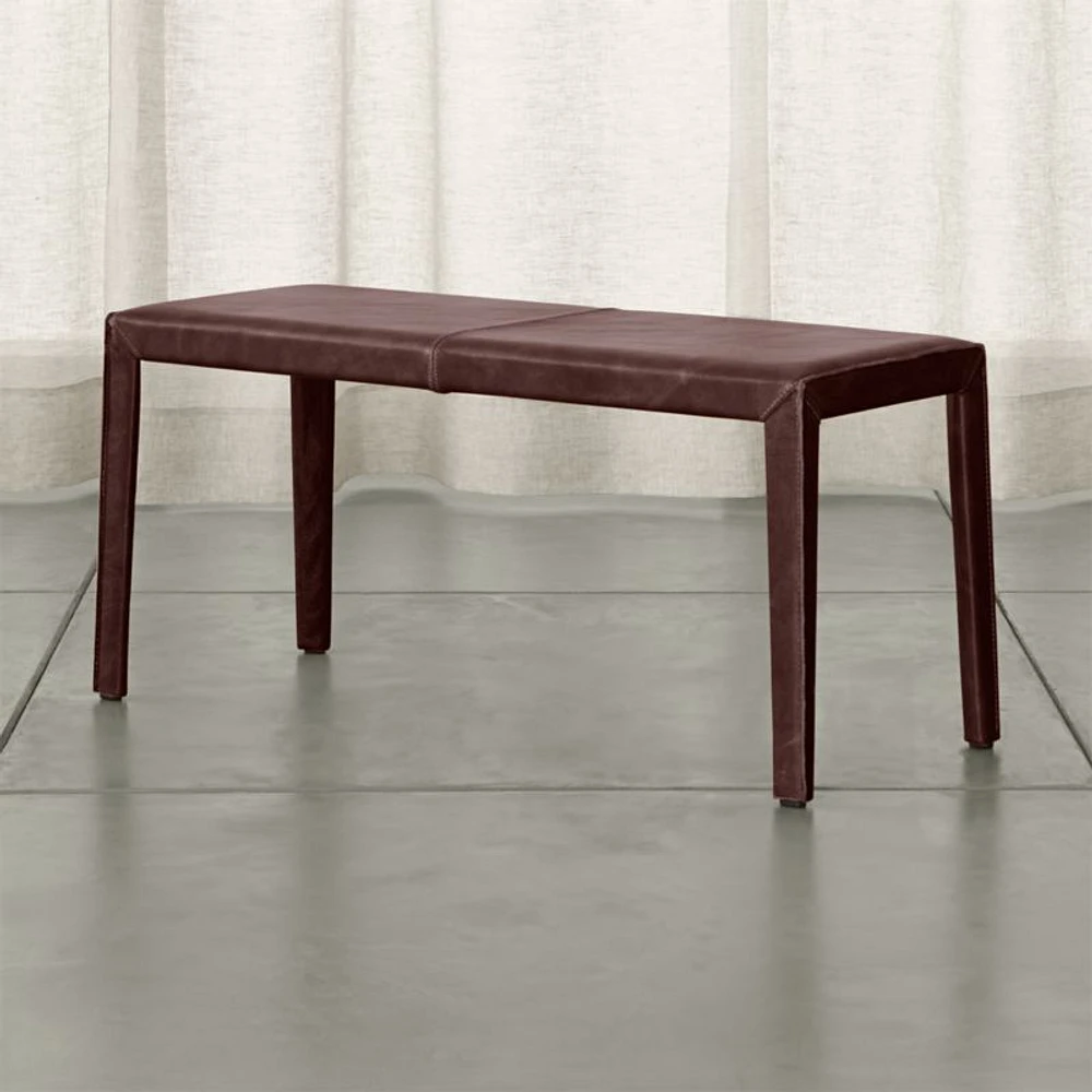 Folio Merlot Top-Grain Leather 40" Bench