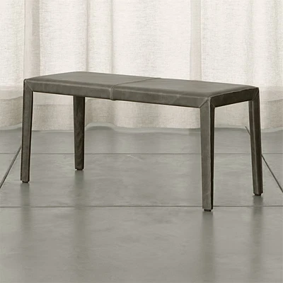 Folio Stone Grey Top-Grain Leather 40" Bench