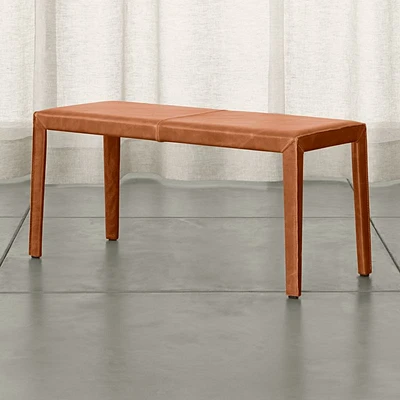 Folio Whiskey Brown Top-Grain Leather 40" Bench