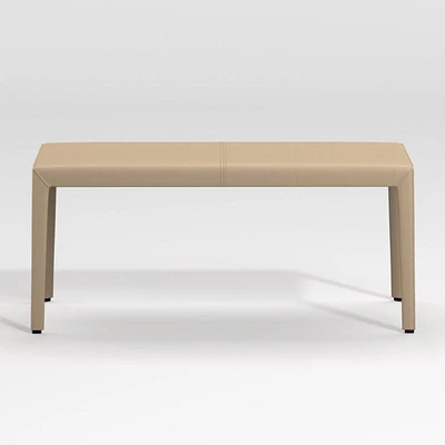 Folio Beige Top-Grain Leather 40" Bench