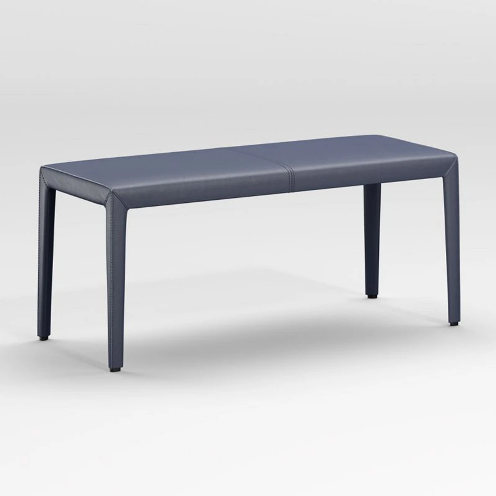 Folio Deep Blue Top-Grain Leather 40" Bench