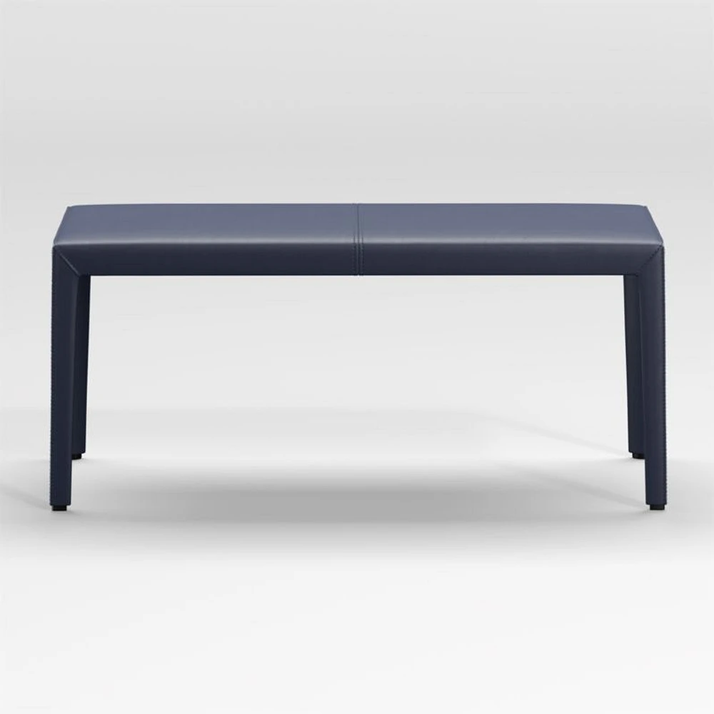 Folio Deep Blue Top-Grain Leather 40" Bench
