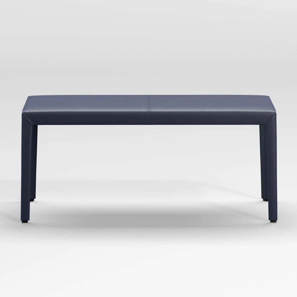 Folio Deep Blue Top-Grain Leather 40" Bench