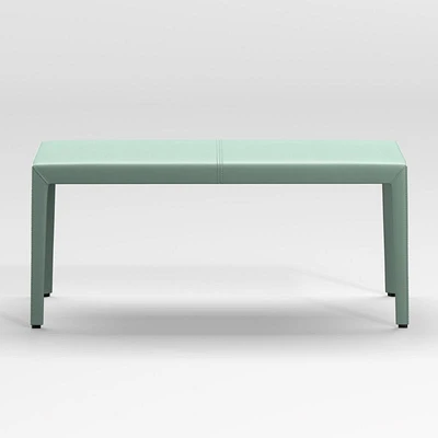 Folio Green Top-Grain Leather 40" Bench