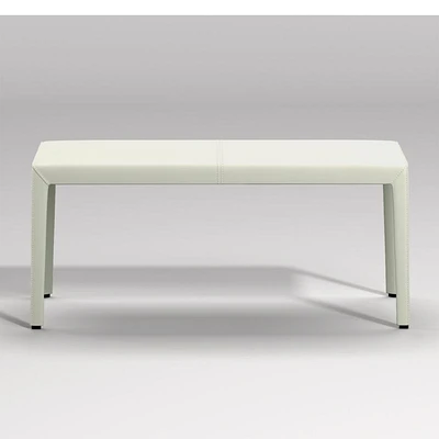Folio White Top-Grain Leather 40" Bench