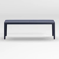 Folio Deep Blue Top-Grain Leather 52" Bench