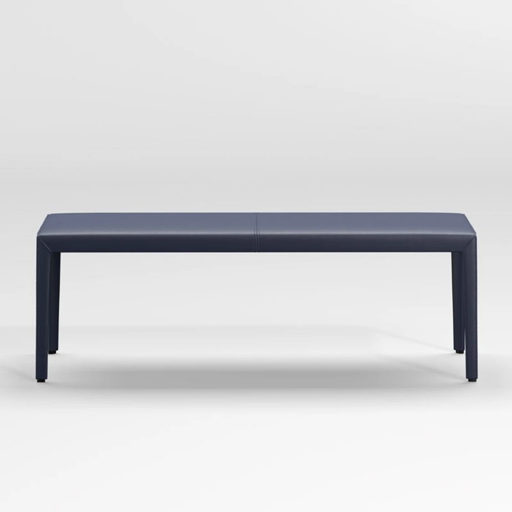 Folio Deep Blue Top-Grain Leather 52" Bench