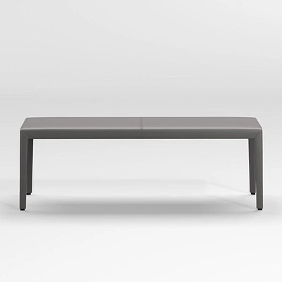 Folio Dark Grey Top-Grain Leather 52" Bench