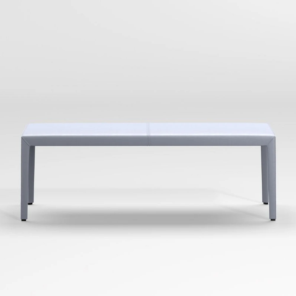 Folio Slate Blue Top-Grain Leather 52" Bench