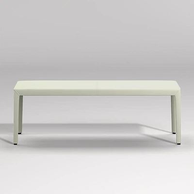 Folio White Top-Grain Leather 52" Bench
