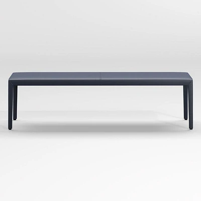 Folio Deep Blue Top-Grain Leather 64" Bench