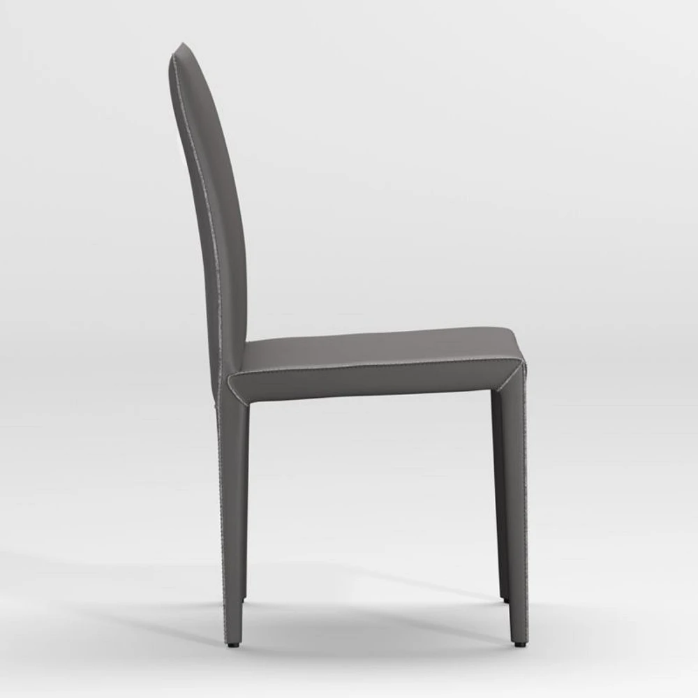 Folio Dark Grey Top-Grain Leather Dining Chair