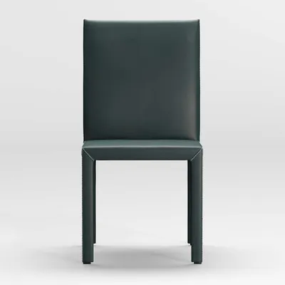 Folio Dark Green Top-Grain Leather Dining Chair