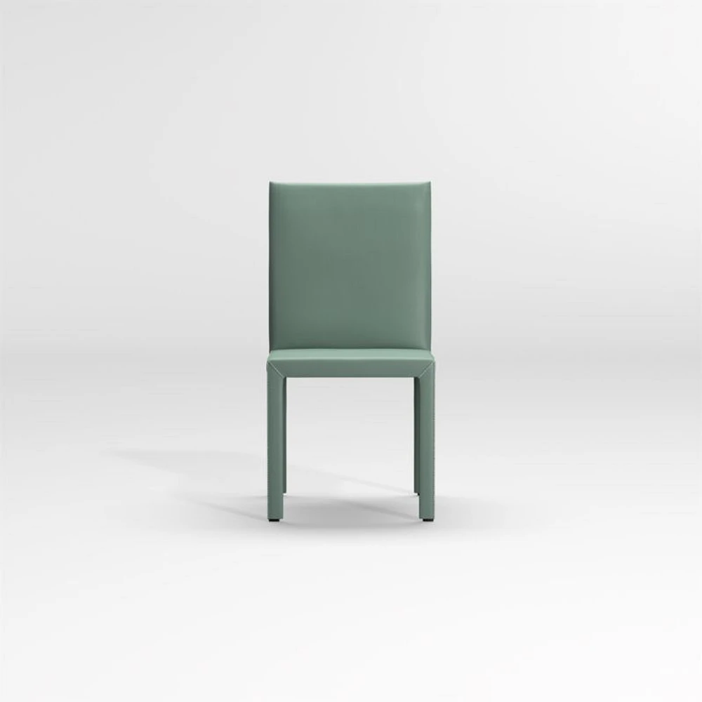 Folio Green Top-Grain Leather Dining Chair