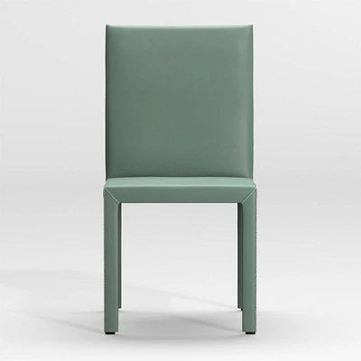 Folio Green Top-Grain Leather Dining Chair