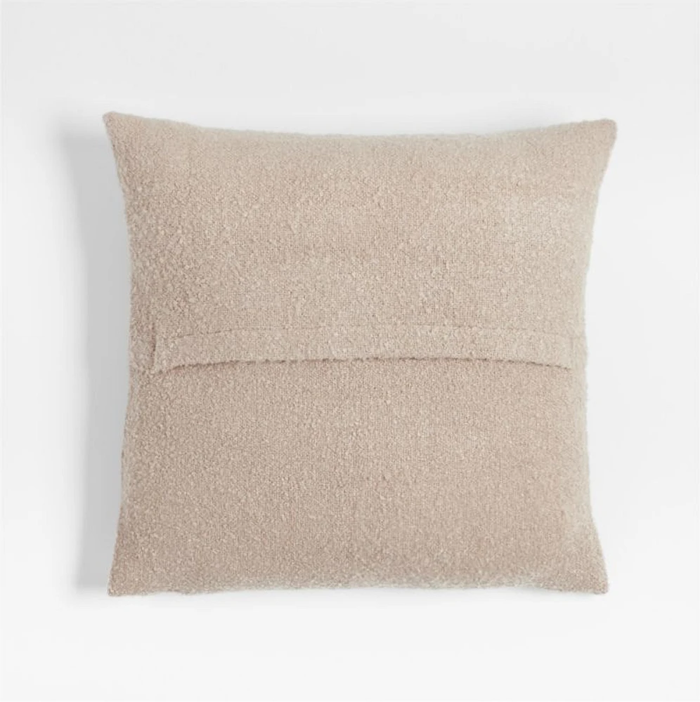 Frances Faux Mohair 23"x23" Frothy Beige Throw Pillow Cover by Jake Arnold