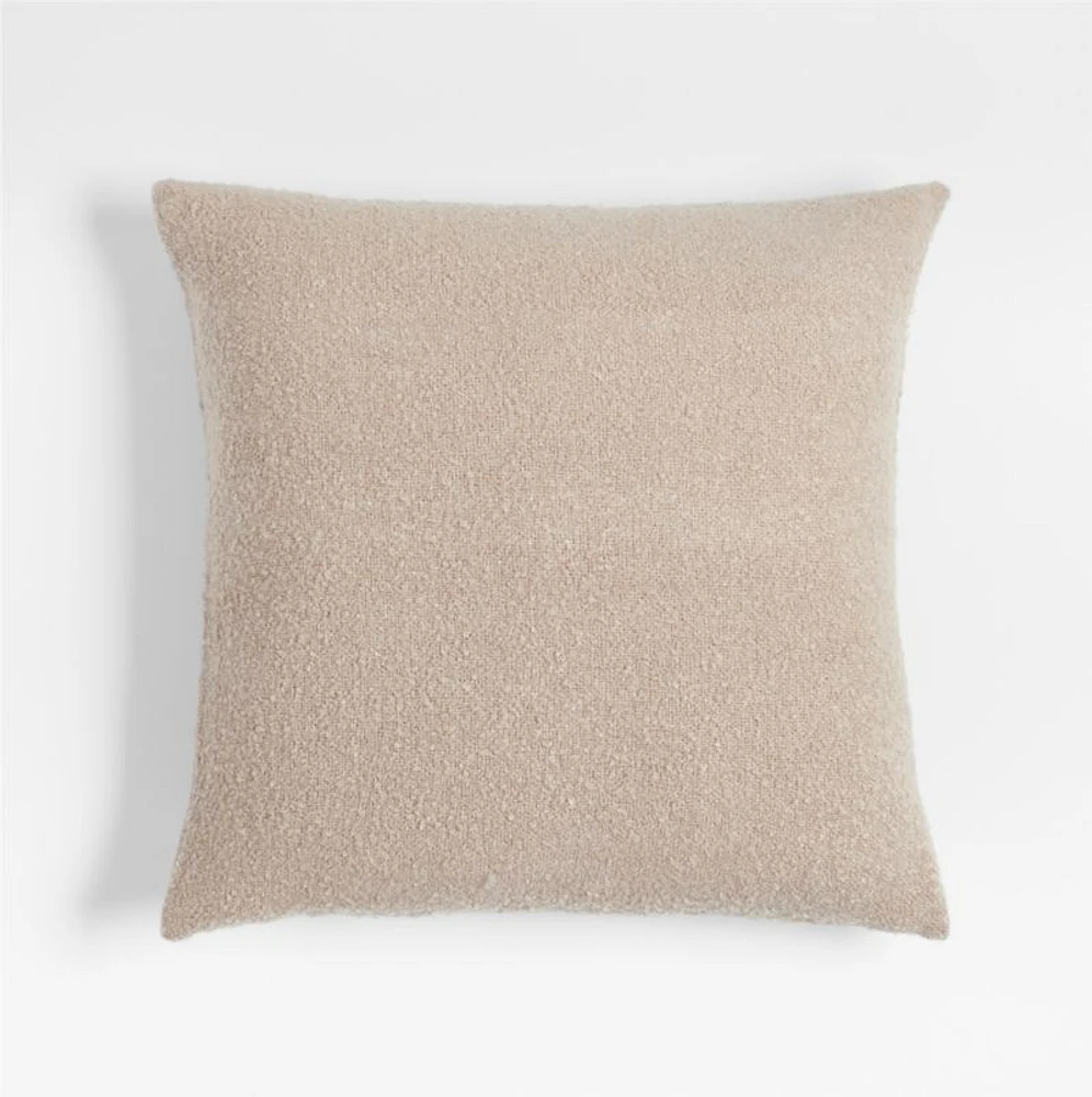 Frances Faux Mohair 23"x23" Frothy Beige Throw Pillow Cover by Jake Arnold