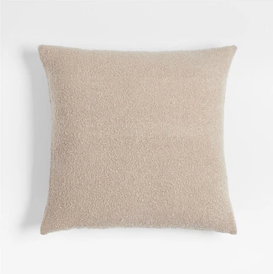 Frances Faux Mohair 23"x23" Frothy Beige Throw Pillow Cover by Jake Arnold