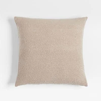 Frances Faux Mohair 23"x23" Frothy Beige Throw Pillow Cover by Jake Arnold