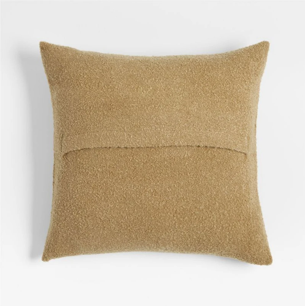 Frances Faux Mohair 23"x23" Golden Brown Throw Pillow Cover by Jake Arnold