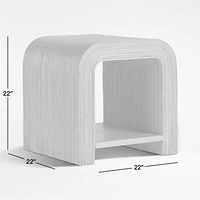 Frannie Natural Rattan and Wood End Table with Shelf
